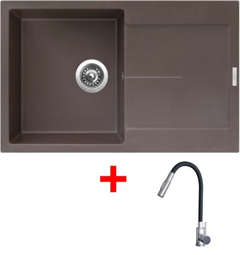 Sinks ULTIMA 790 Marone + ELASTA S nerez/černá