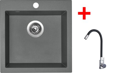 Sinks VIVA 455 Titanium + Elasta nerez/černá