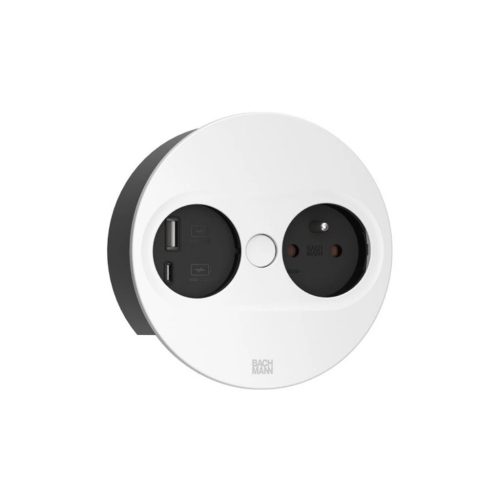 Stolní zásuvka BACHMANN Twist 946.206 230V + USB nabíječka A/C 22W matná bílá
