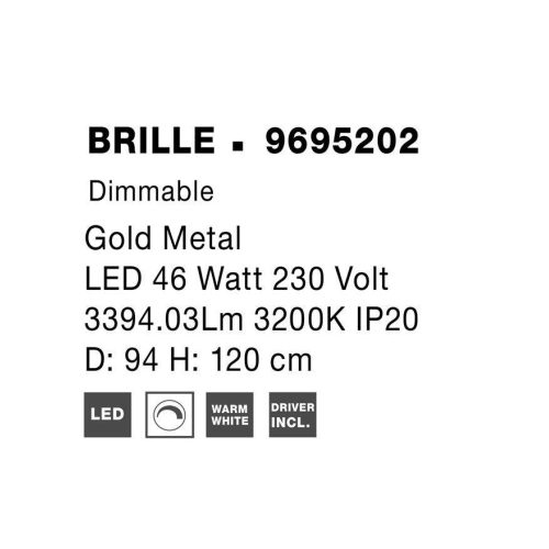 Závěsné LED svítidlo NOVA LUCE BRILLE 52W 3200K 9695202 stmívatelné Triac - Obrázek 2