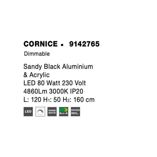 Závěsné LED svítidlo NOVA LUCE CORNICE 91W 3000K 9142765 stmívatelné Triac - Obrázek 2