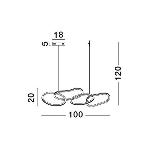 Závěsné LED svítidlo NOVA LUCE GIRISH 51W 3000K 9248111 stmívatelné Triac - Obrázek 2