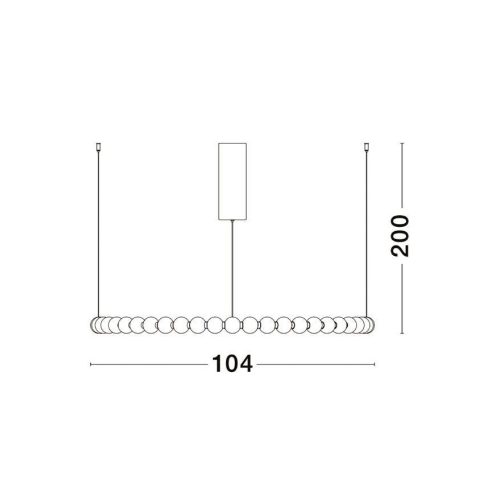 Závěsné LED svítidlo NOVA LUCE PERLA 96W 3000K 9695232 stmívatelné Triac - Obrázek 2