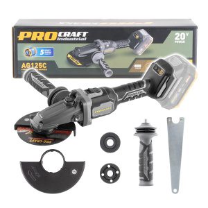 Aku úhlová bruska s plochou hlavou Procraft Industrial AG125C (bez baterie a nabíječky)
