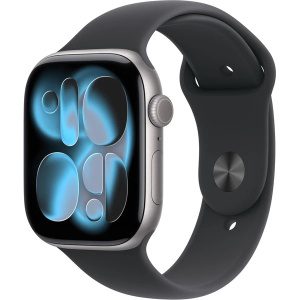 Apple Watch Series 11 46mm GPS (Zánovní) Vesmírně šedý hliník s černým sportovním řemínkem MNK43CS/A