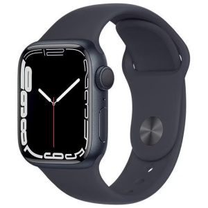 Apple Watch Series 7 41mm Cellular (Stav B) Černé s temně modrým sportovním řemínkem