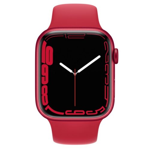 Apple Watch Series 7 45mm Cellular (Stav A) Červené s červeným sportovním řemínkem - Obrázek 2