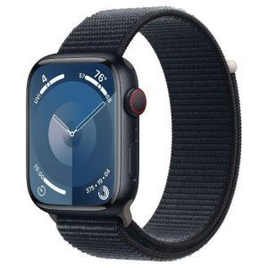 Apple Watch Series 9 45mm Cellular (Stav B) Temně inkoustový hliník s temně modrým sportovním řemínkem MNK43CS/A