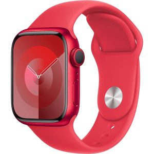 Apple Watch Series 9 45mm GPS (Stav A-) Červené s červeným sportovním řemínkem MNK43CS/A