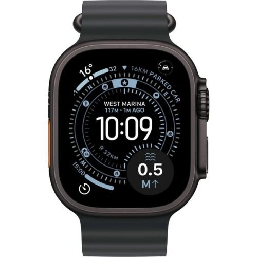 Apple Watch Ultra 3 49mm (Stav A) Černý titan s černým oceánským řemínkem - Obrázek 2