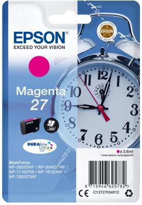 Epson Singlepack Magenta 27 DURABrite Ultra Ink C13T27034012