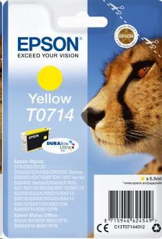 Epson Singlepack Yellow T0714 DURABrite Ultra Ink C13T07144012