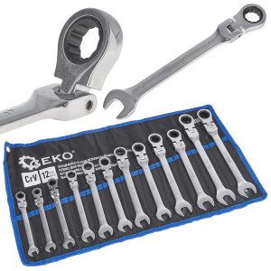 GEKO Sada ráčnových klíčů 12 el. 8-19 mm G10337