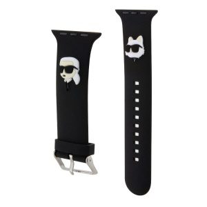 Karl Lagerfeld Karl and Choupette Head NFT Řemínek pro Apple Watch 42/44/45/49 Black KLAWLSLKCNK