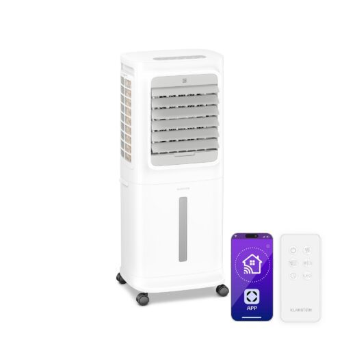 Klarstein Breezcube inteligentní ochlazovač vzduchu s vodním chlazením | 340 m³/h | 10 l | 30 m² | 3 režimy | 50 W