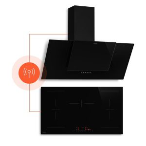 Klarstein Indukční varná deska HaloSync s digestoří | 5 varných zón | 11.400 W | 632 m³/h | 90 cm