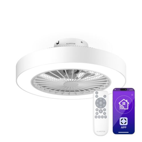 Klarstein Inteligentní stropní ventilátor ZenBreeze se světlem | 48 cm | 16 W | Tichý | LED | Akryl