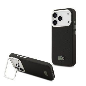Lacoste Iconic Petit Pique Camera Stand MagSafe Zadní Kryt pro iPhone 17 Pro Black LCHMP17LPCSLAK
