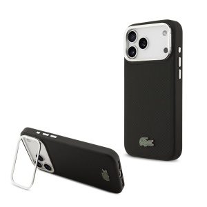 Lacoste Iconic Petit Pique Camera Stand MagSafe Zadní Kryt pro iPhone 17 Pro Max Black LCHMP17XPCSLAK