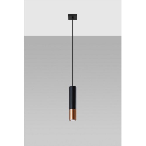 Lustr SOLLUX Loopez 1 GU10 1x40W bez zdroje SL.0946 černá/měď - Obrázek 2
