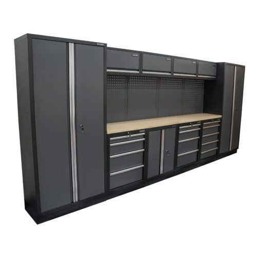 Matabro AKČNÍ SET Sestava 10 ks dílenského nábytku SET-CA01035 s dřevěnou pracovní deskou MB-TGW53 SET-CA01035