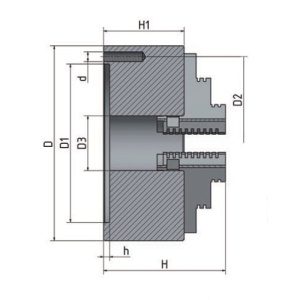 OPTIMUM 4-čelisťové sklíčidlo s nezávisle stavitelnými čelistmi ø 125 mm 3442874