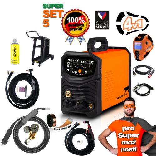 PANTERMAX Svářecí invertor PanterWeld 4v1 200 SET5bL (MIG/SYN/MAN/PLASMA/DCTIG) PMPW4V1_S05SBL