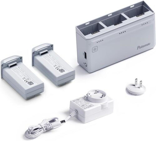 Potensic rychlonabíjecí stanice 60W More Power na tři baterie pro Atom 4K + adaptér + 2 baterie POC-007 ATM3CHAR-2