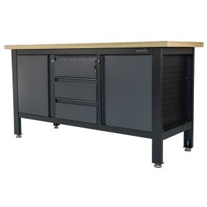 Pracovní dílenský stůl Matabro MB-TSK7523-L | 3 zásuvky | 2 skříňky | 1690 x 600 x 860 - 900 mm MB-TSK7523-L