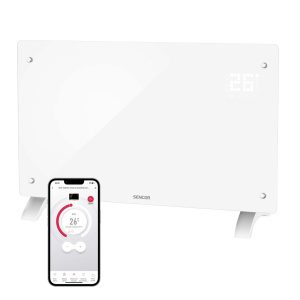 Sencor SCF 4240WH  Chytrý skleněný konvektor Wi-Fi Komfortní ovládání i díky aplikaci Sencor HOME
