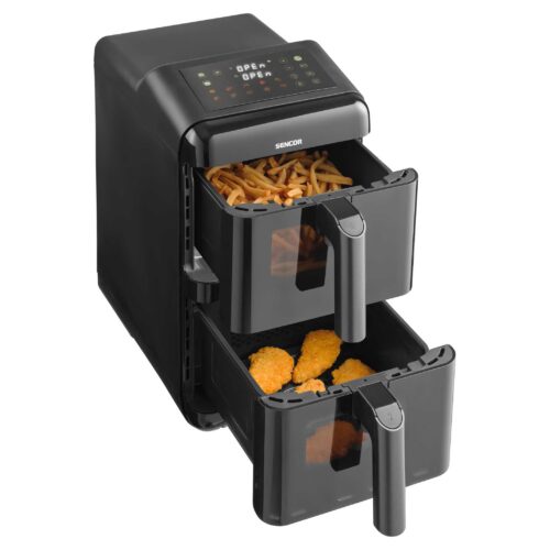 Sencor SFR 1250BK Duální horkovzdušná fritéza Objem 2 × 5