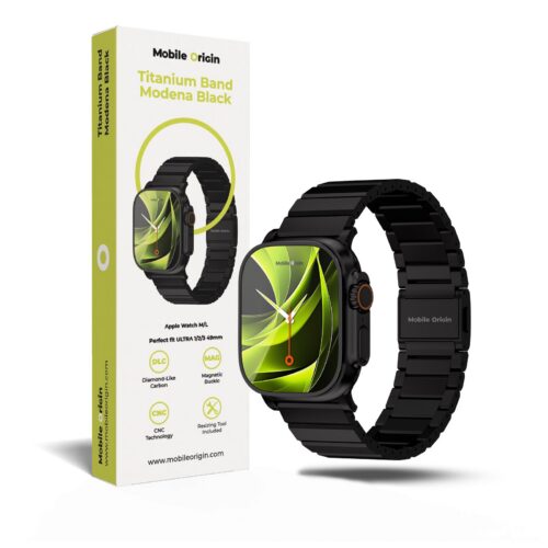 Titanový řemínek pro Apple Watch Ultra 44/45/46/49 mm Mobile Origin Titanium Band Modena - černý - Obrázek 2