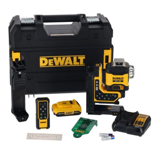 Zelený multiline laser 3x360 DeWALT DCLE34035D1 18V XR s dálkovým ovládáním
