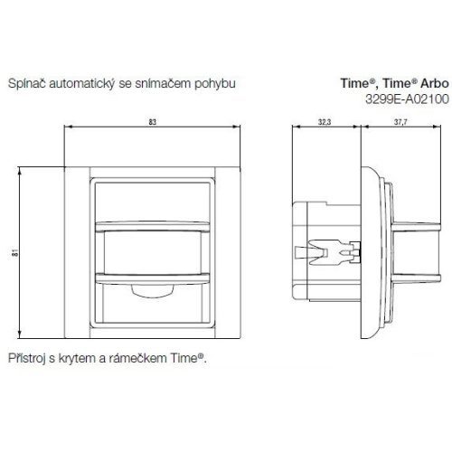 ABB Element pohybové čidlo bílá/ledová šedá 3299E-A02100 04 - Obrázek 2