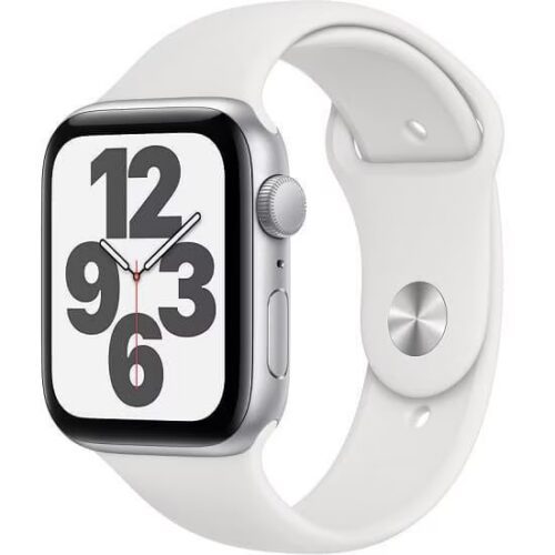 Apple Watch SE (2020) 40mm Cellular (Stav A) Stříbrné s bílým sportovním řemínkem
