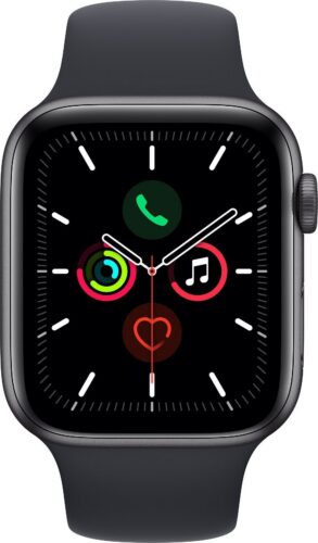 Apple Watch SE 44mm GPS (Stav A) Černý hliník s temně modrým sportovním řemínkem - Obrázek 2