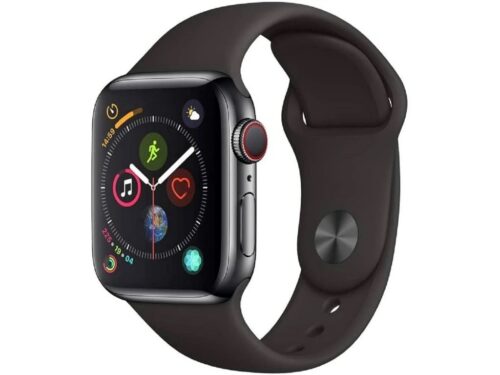 Apple Watch Series 4 40mm Cellular (Stav A-) Šedá ocel s tmavě modrým sportovním řemínkem MRGE3QC/A
