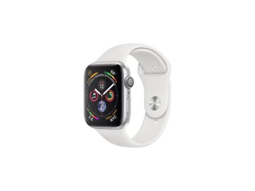 Apple Watch Series 4 40mm GPS (Stav A-) Stříbrný hliník s bílým sportovním řemínkem MRGE3QC/A
