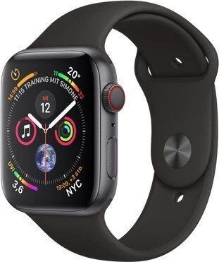 Apple Watch Series 4 44mm Cellular (Stav A-) Vesmírně šedá s tmavě modrým sportovním řemínkem MRGE3QC/A