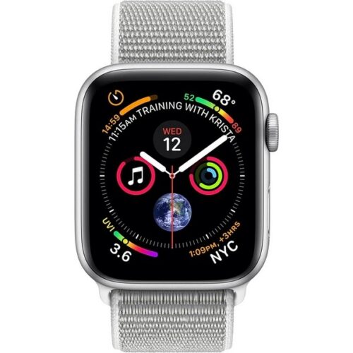 Apple Watch Series 4 44mm GPS (Stav A/B) Stříbrný hliník s bílým sportovním řemínkem MRGE3QC/A - Obrázek 2