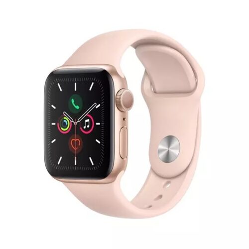 Apple Watch Series 5 40mm GPS (Stav A/B) Zlatá s růžovým sportovním řemínkem MRGE3QC/A