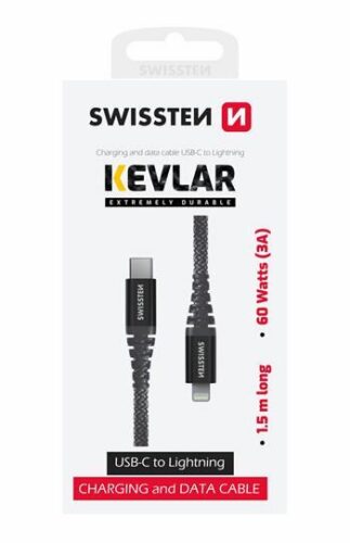 DATOVÝ KABEL SWISSTEN KEVLAR USB-C / LIGHTNING 1