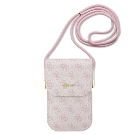 Guess PU 4G Metal Logo Script Taška na Telefon Pink GUOWBP4SNSP