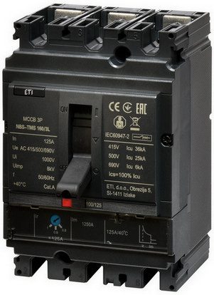 Jistič ETI NBS-TMS 160/3L 125A 3P 004673008