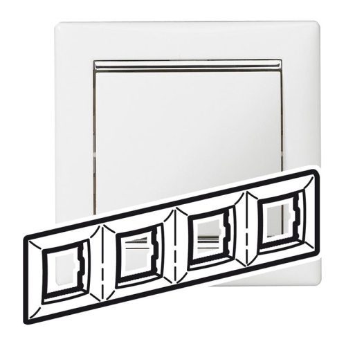 Legrand Valena čtyřrámeček stříbrný proužek 770494 - Obrázek 2