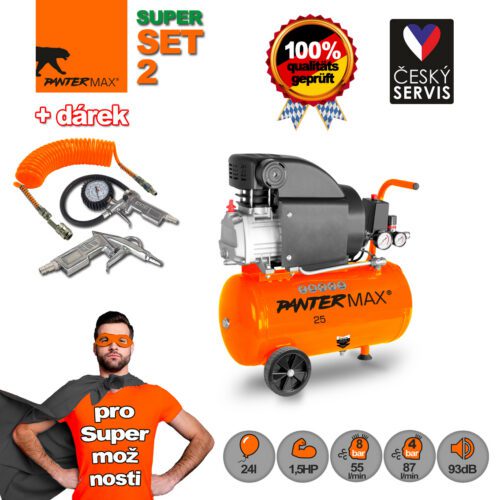 PANTERMAX Olejový Kompresor AirFlow 25 SET2 PMAF25_S02