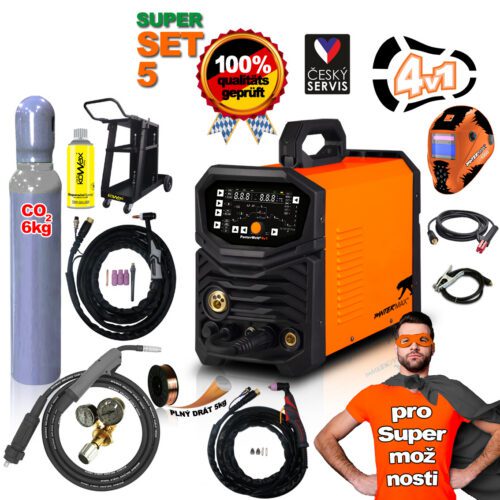 PANTERMAX Svářecí invertor PanterWeld 4v1 200 SET5 (MIG/SYN/MAN/PLASMA/DCTIG) PMPW4V1_S05S