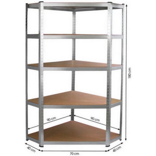 Rohový regál kovový FIELDMANN FDR 1840R 5polic 180x90x40mm 50003816 - Obrázek 2