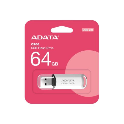 ADATA C906/64GB/USB 2.0/USB-A/Bílá AC906-64G-RWH