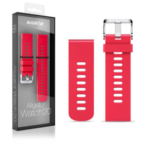 Aligator Řemínek silikonový 20mm barva Red 20AW0003